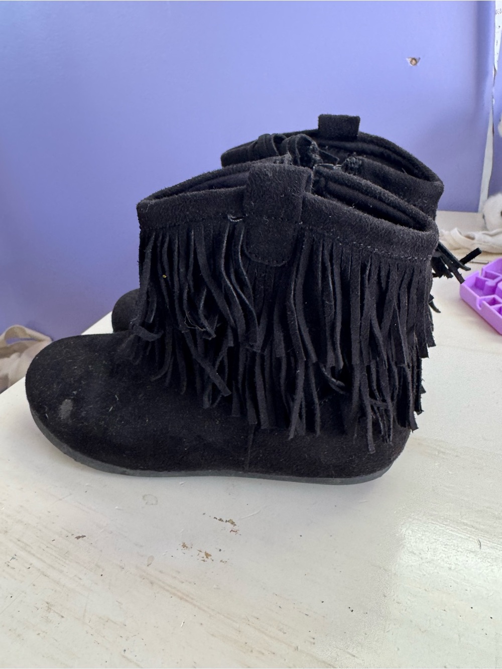 Kohl's Kids Black Fringe Ankle Boots